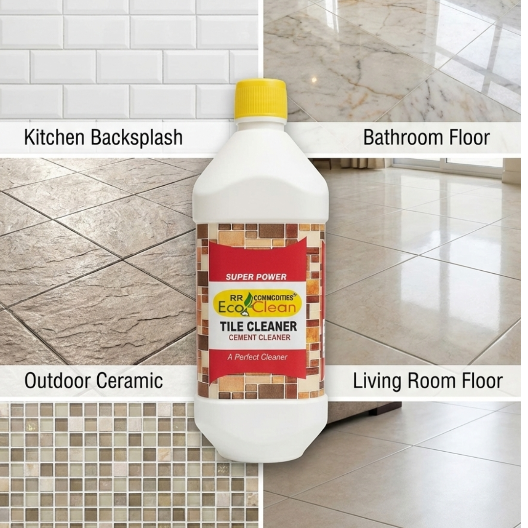 Ecoclean Tile Cleaner 500ML Liquid for Bathroom & Floor Tiles – Removes Grout, Cement & Hard Water Stains – Tile Cleaning Solution for Home