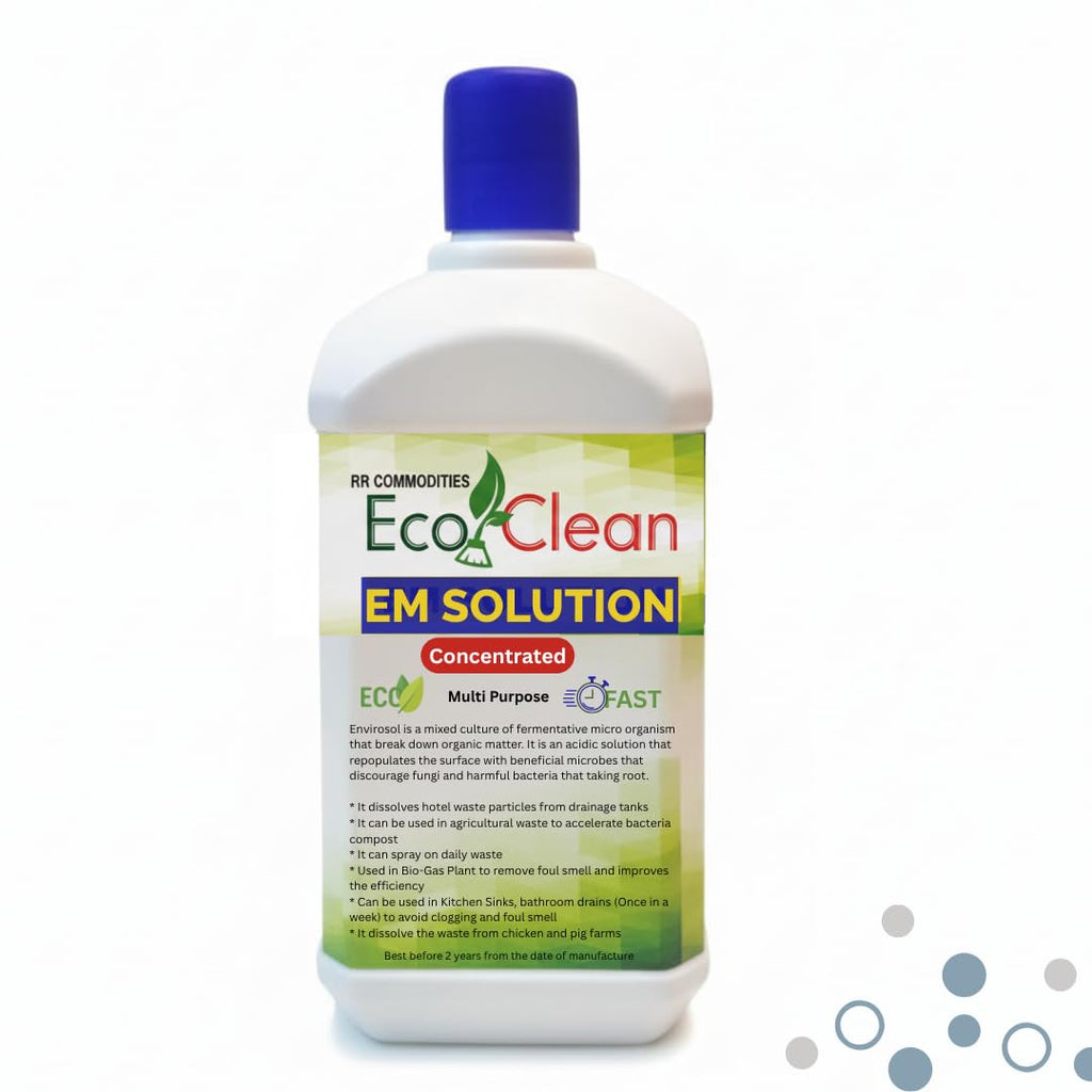 2 x Ecoclean EM Solution Concentrated 500ml + 500ml Biogas Compost Accelerator & Bio Waste Tank Cleaner