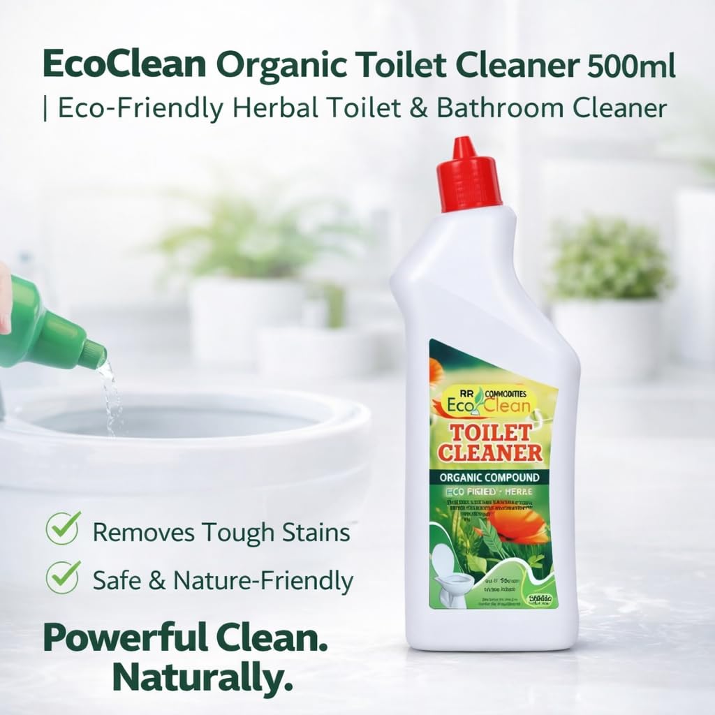 Ecoclean Organic Toilet Cleaner 500ml - Eco-Friendly Herbal Toilet Bowl Cleaner for Indian Homes
